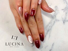 H-451ボルドー上品ネイル