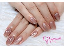 アヤネイル(ayanail)の雰囲気（ピンクベージュマグネットでちゅるんと感にして綺麗め上品に^_^）