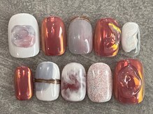 カラネイル 南森町店(calla nail)/オーロラ×ぷっくりネイル