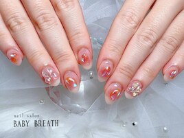 持ち込み☆チークオーロラネイル