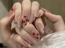 バレンタイン　ハートネイル