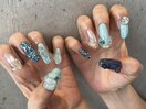 ニュアンスブルーの立体アート