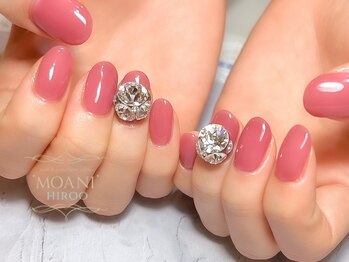 モアニ ヒロオ 渋谷店(MOANI Hiroo)/ピンクが可愛いビジューネイル