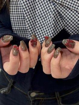 バレンタインネイル