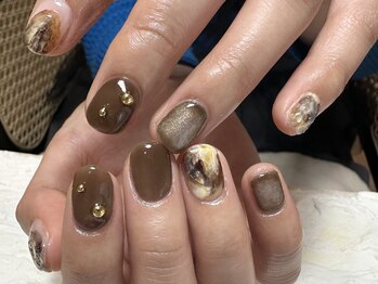 デューネイルスタジオ(dew nail studio)/brown yellow nuance