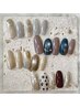 【新規様他店ジェルoff無料】シンプル&上品アート 定額ネイル¥5800