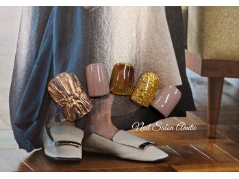 ネイルサロン アミティエ(Nail Salon Amitie)/mirror design nuance foot