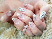 シュガーネイル(sugar nail)/雪だるまネイル