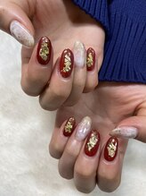 はあとねいる 宇都宮御幸ヶ原店/成人式ネイル、金箔マーブル