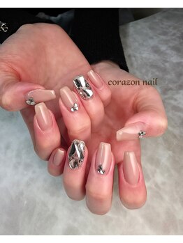 コラソンネイル(corazon nail)/HAND☆90分☆ビジューネイル