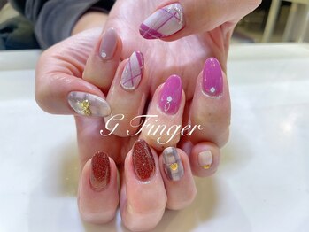 アシンメトリー♪チェックネイル