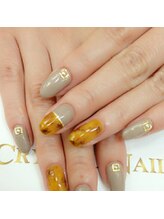 クリスタルネイル ボンベルタ橘店(CRYSTAL NAIL)/ワンカラー×べっ甲