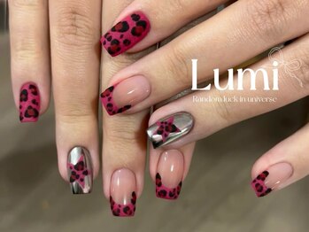ルミネイル 大宮東口店(Lumi Nail)/ピンクレオパードスター