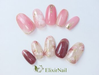 エリクサーネイル 新宿3丁目(Elixir Nail)の写真/【ずっとオフ込定額¥5280からご用意★】カラーMIX可能！デザイン多数♪モテ可愛～華やかまでお任せ♪