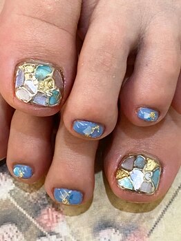 ネイルサロン ロゼオ(Nail salon Roseo)の写真/ウェットケア込フットワンカラー2色選択OK★¥4990/角質除去込み 持ち込みデザイン付け放題コース¥8990