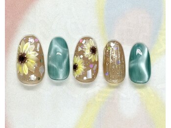 サニーサイド ウィズ マキア 茅ヶ崎店(Sunnyside with MAQUIA)/ひまわりネイル