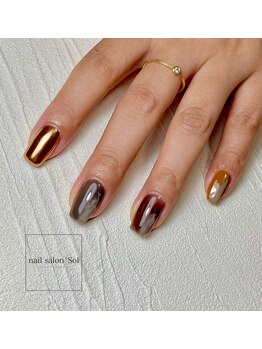 ネイルサロン ソル(Sol)/一足先にブラウンでニュアンス
