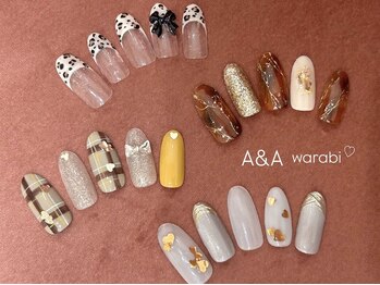 エーアンドエー 蕨店(A&A)の写真/【トレンドデザインコース6930円】イベント向けや季節アートも◎自爪に優しいフィルイン無料パラジェル対応