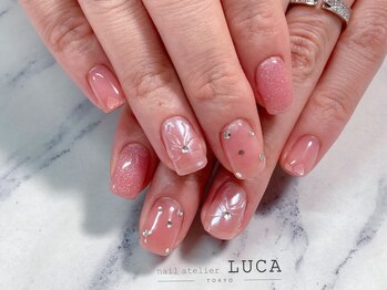 ネイルアトリエルカ(nail atelier LUCA)/M-957 パールミラーリボンネイル
