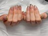 -Hand-ガラスフレンチネイル(ベースカラー有)　7800→6980
