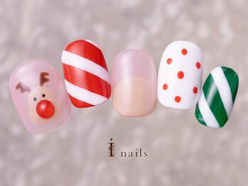 アイネイルズ 町田店(I nails)/クリスマス手描きネイル10480円