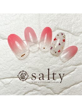 ネイルアンドアイラッシュサロン ソルティ 寺田町(salty)/押し花ネイル