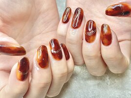 ジェルネイルべっ甲ニュアンス