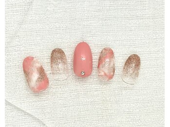 ピンクマーブルネイル