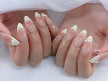 ジャミーラ/チークフレンチ/春チークネイル