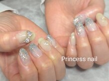 プリンセスネイル(Princess nail)/フラッシュグラデ×リボン9400