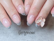 ゴージャス ネイル アンド スクール(Gorgeous)/定額ネイル～ガラスフレンチ