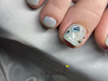 リーネイル(Lee_nail)/フットシンプル親指アート♪