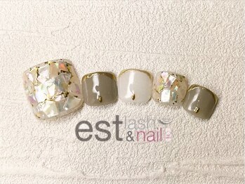 エストラッシュアンドネイル 銀座店(est lash&nail)/フットカーキシェルタイルネイル