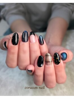 コラソンネイル(corazon nail)/HAND☆90分☆ブラックネイル