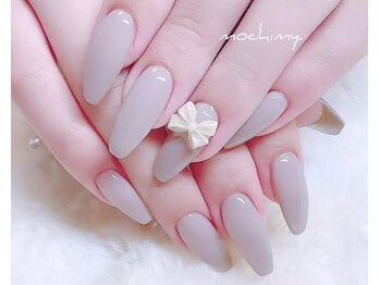 モチミィ(mochimy.)/*グレージュ×ベージュリボン*