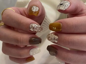 アイネイルズ 天神今泉店(I-nails)/【kanako.m】ぷっくりブラウン