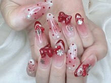 シェリーネイル(cherie nail)/ハートドットチークネイル