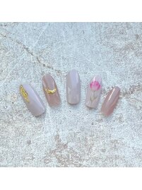 フラワーアート×ミラーネイル♪