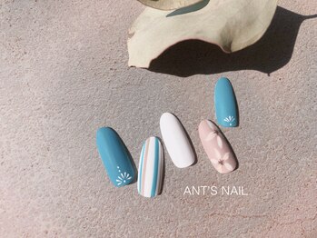 アンツ ネイル バイ サザンリゾート 茅ヶ崎店(ANT'S NAIL by Southern Resort)/フラワー×ストライプネイル♪