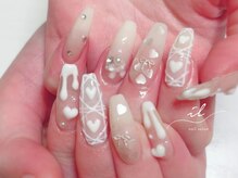 イル 京都河原町店/ホワイトガーリーネイル