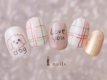アイネイルズ 町田店(I nails)/色鉛筆チェックネイル9480円