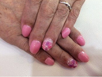 シャンネイルケアサロン(Shan Nail caresalon)/ピンク×お花ネイル