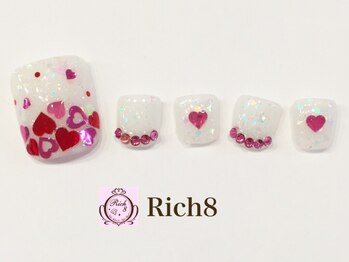 ネイルアンドまつげエクステ リッチエイト 原宿店(Rich8)/ハートアクアリウムフットネイル