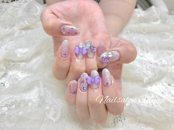 ネイルサロン ミュウ 池袋店(nailsalon Myuu)/紫キラキラ