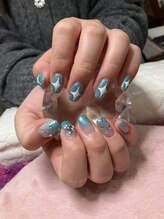 チェリーブロッサム(A CHERRY BLOSSOM)/ブルー系キラキラネイル