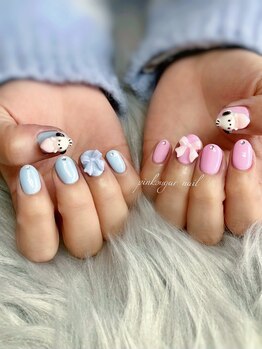 ピンクシュガーネイル(pink sugar nail)/Milkyカラー♪