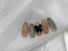 プティ アイビューティ 北浜店(peTiT eyebeauty)/ドットネイル　リボンネイル