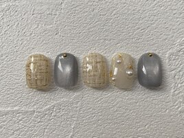 ニュアンスネイル　ツイード