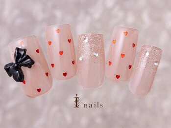 アイネイルズ 町田店(I nails)/ハートホロリボンネイル9480円