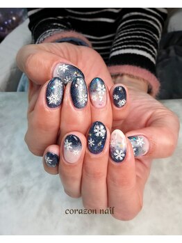 コラソンネイル(corazon nail)/HAND☆120分☆雪の結晶ネイル